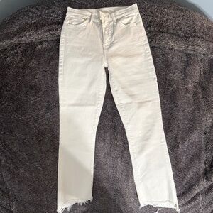 Mother The Insider Crop Step Fray Jeans